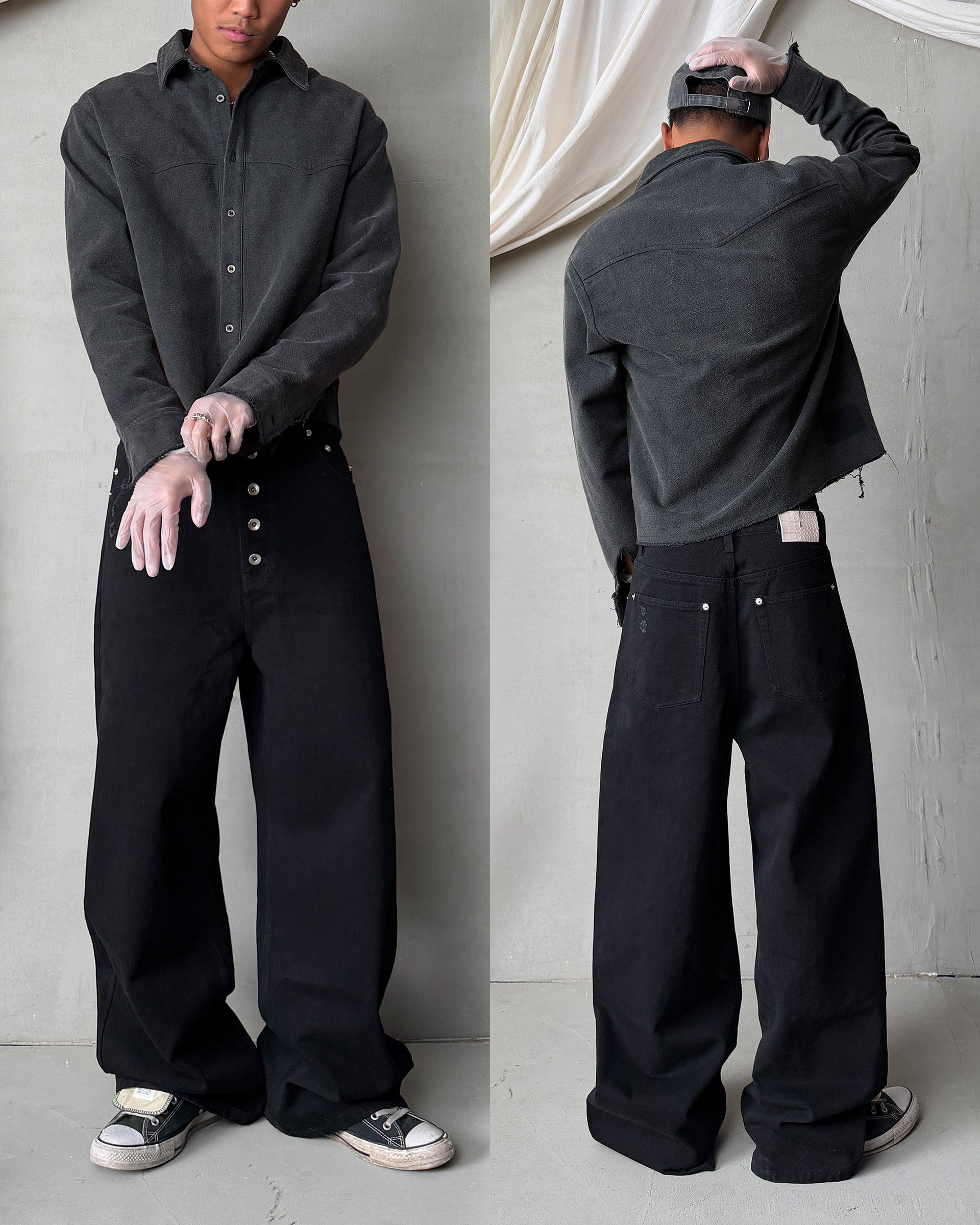 Wide Leg Denim – Black
