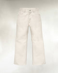 Men's ivory bootcut denim jeans, front view