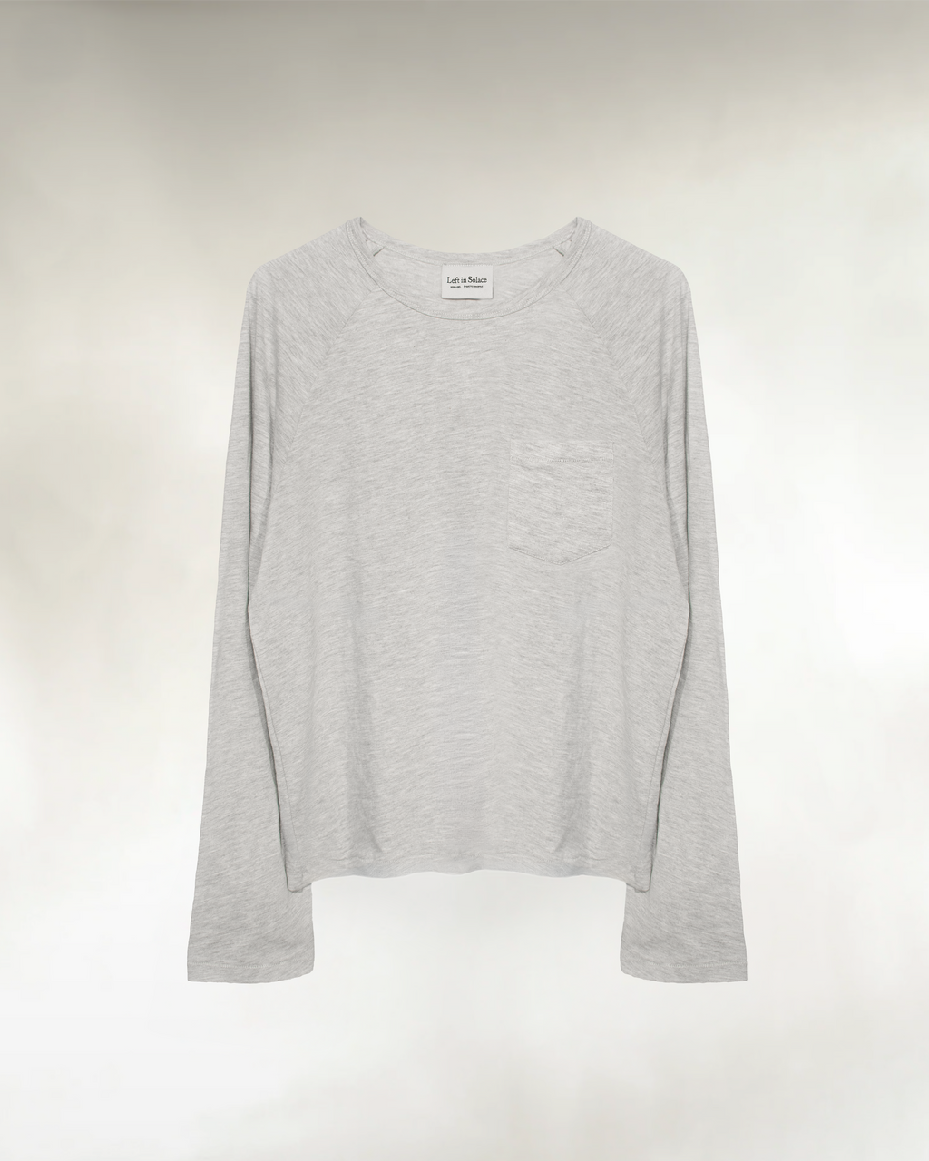 Men's grey slub cotton raglan shirt, front view